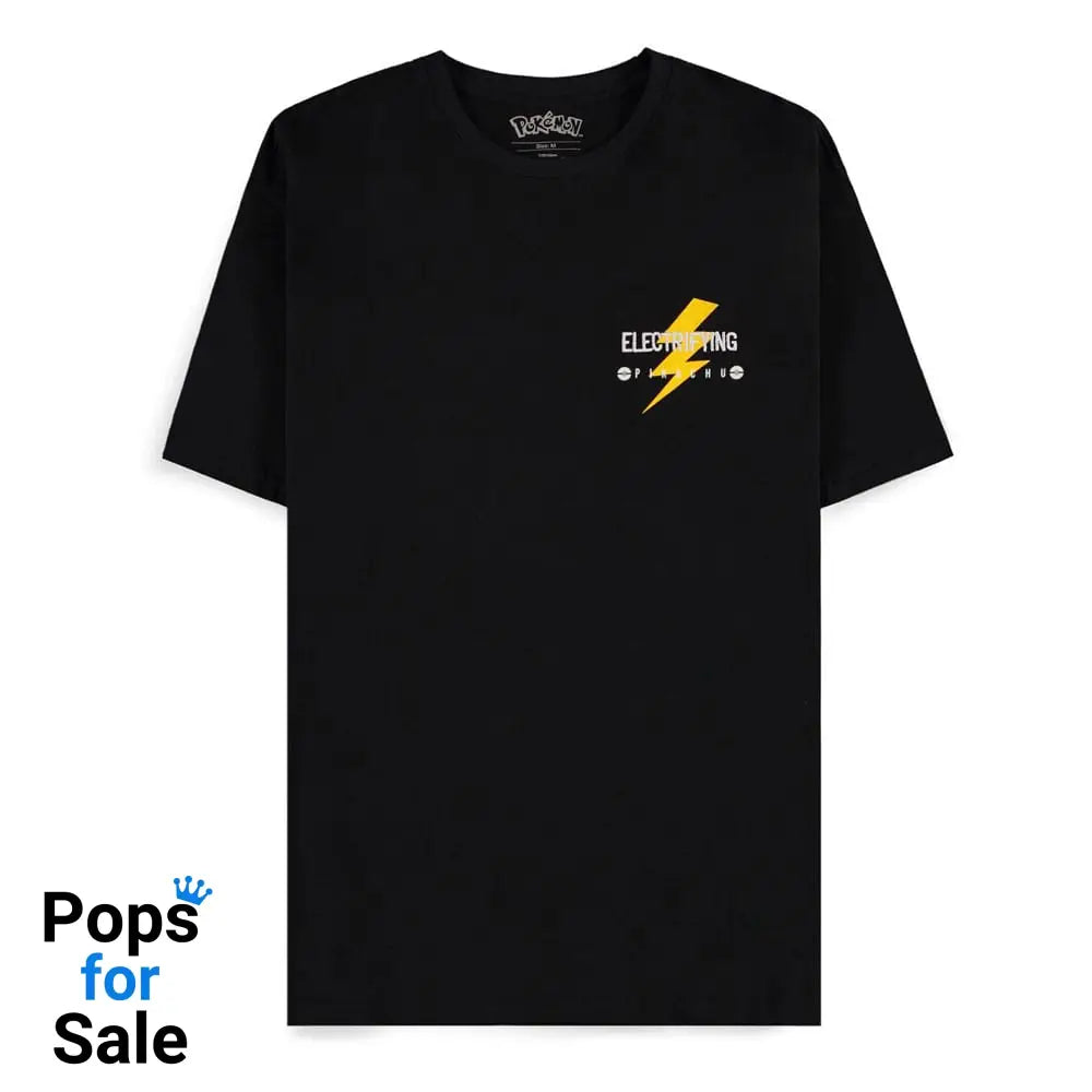 Pokemon T-Shirt Black Pikachu Electrifying Line-art Size XXL