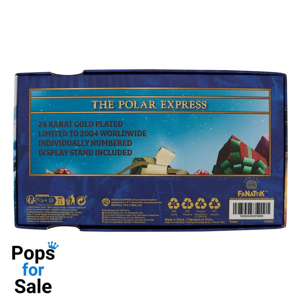 Polar Express Replica Train Ticket 24k Gold Plated Limited Edition
