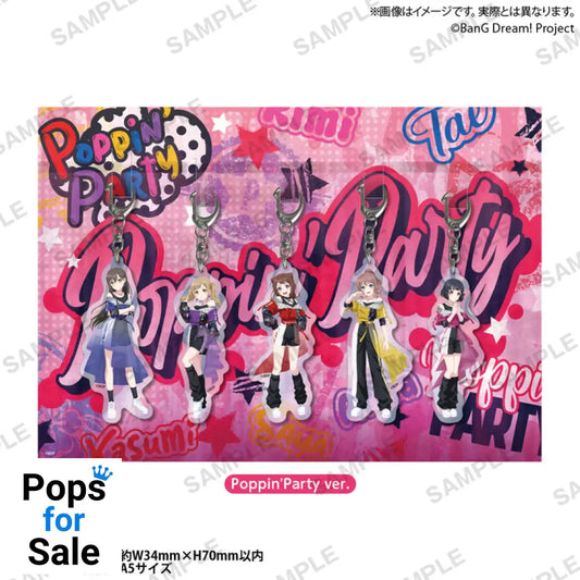 Poppin`PartyÃ—MyGO!!!!! ’Divide/Unite’ Acrylic Keychain Set with Background -Poppin`Party ver. Merchandise