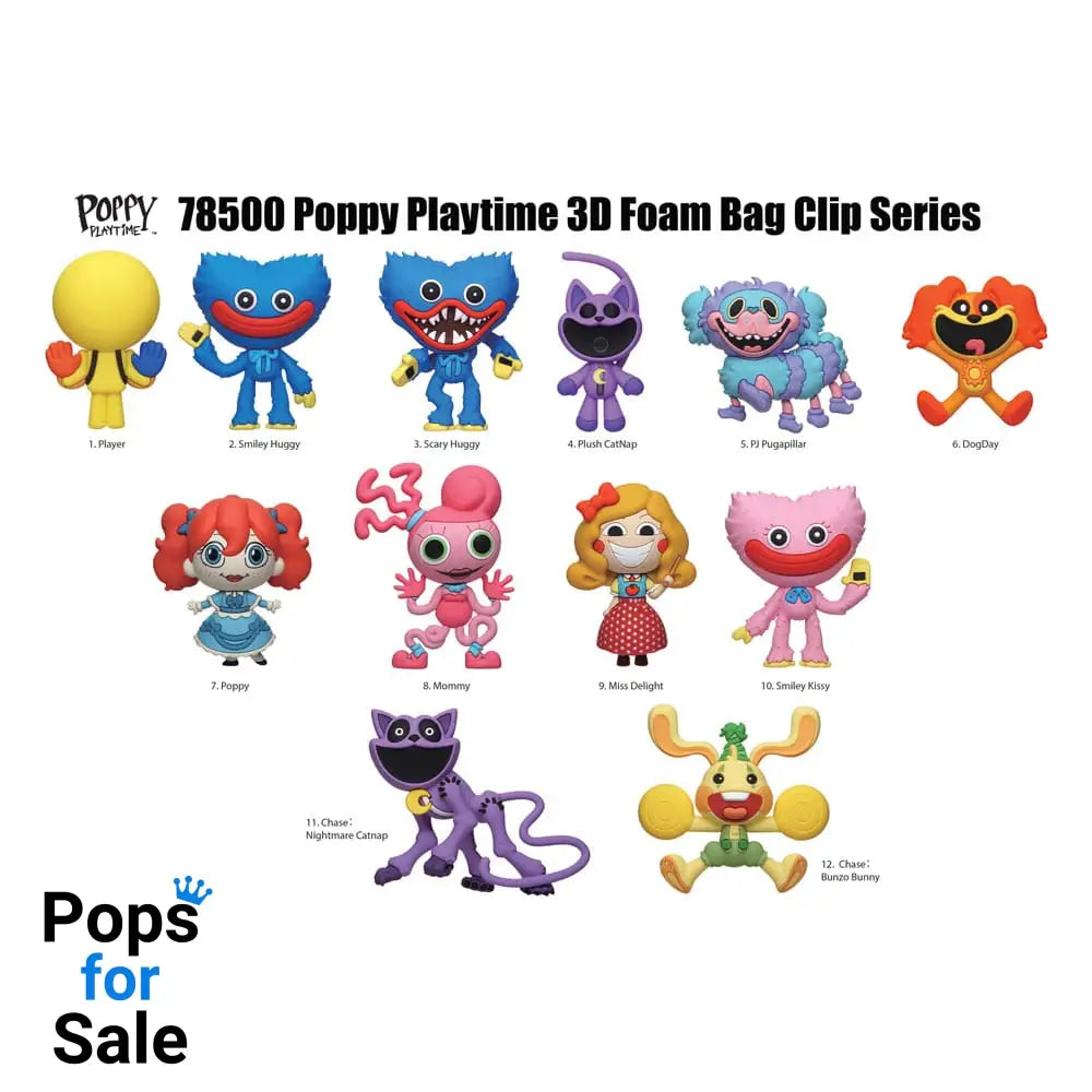 Poppy Playtime PVC Bag Clips Series 1 Display (24) Keyrings