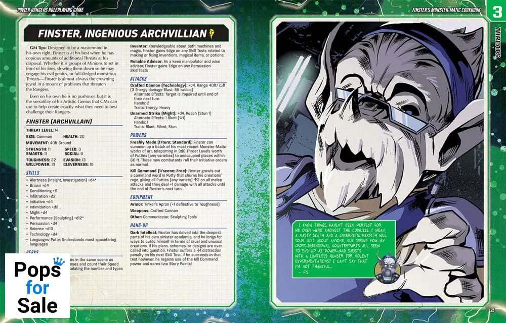 Power Rangers RPG book Finster's Monster-Matic Cookbook Sourcebook *Englische Version*