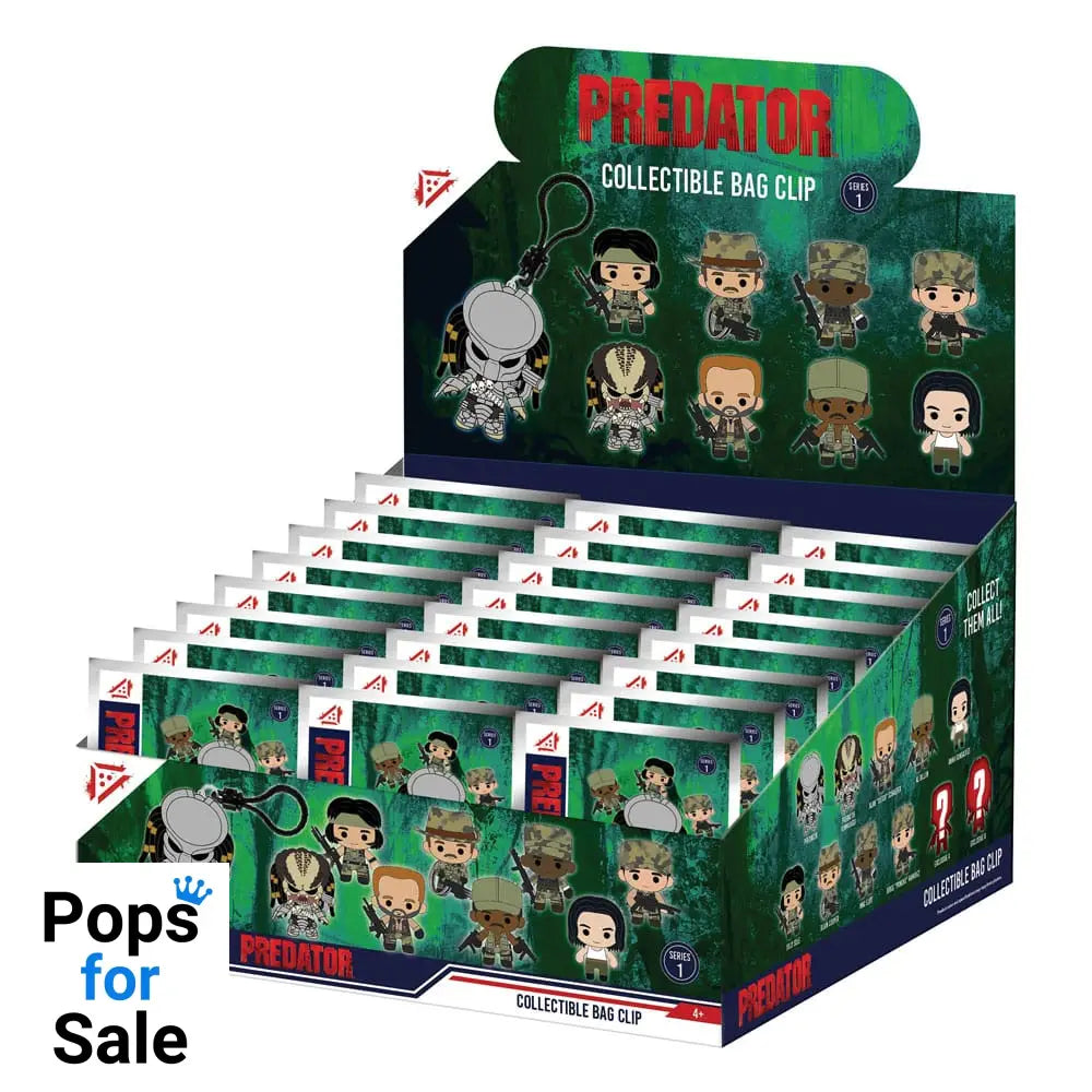 Predators 3D Foam Bag Clips Series 1 Display (24) Keyrings,Blind Boxes