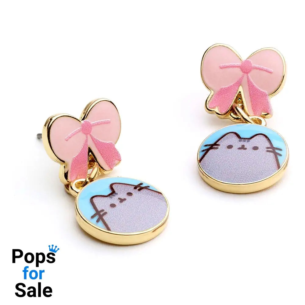 Pusheen Drop Earrings Pink Bows