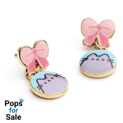 Pusheen Drop Earrings Pink Bows