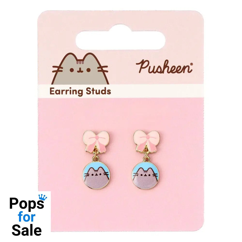 Pusheen Drop Earrings Pink Bows