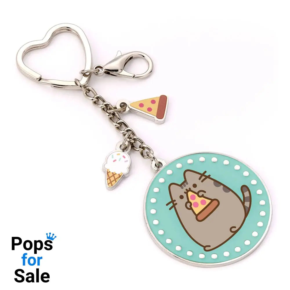 Pusheen Keychain Blue Pizza Keyrings