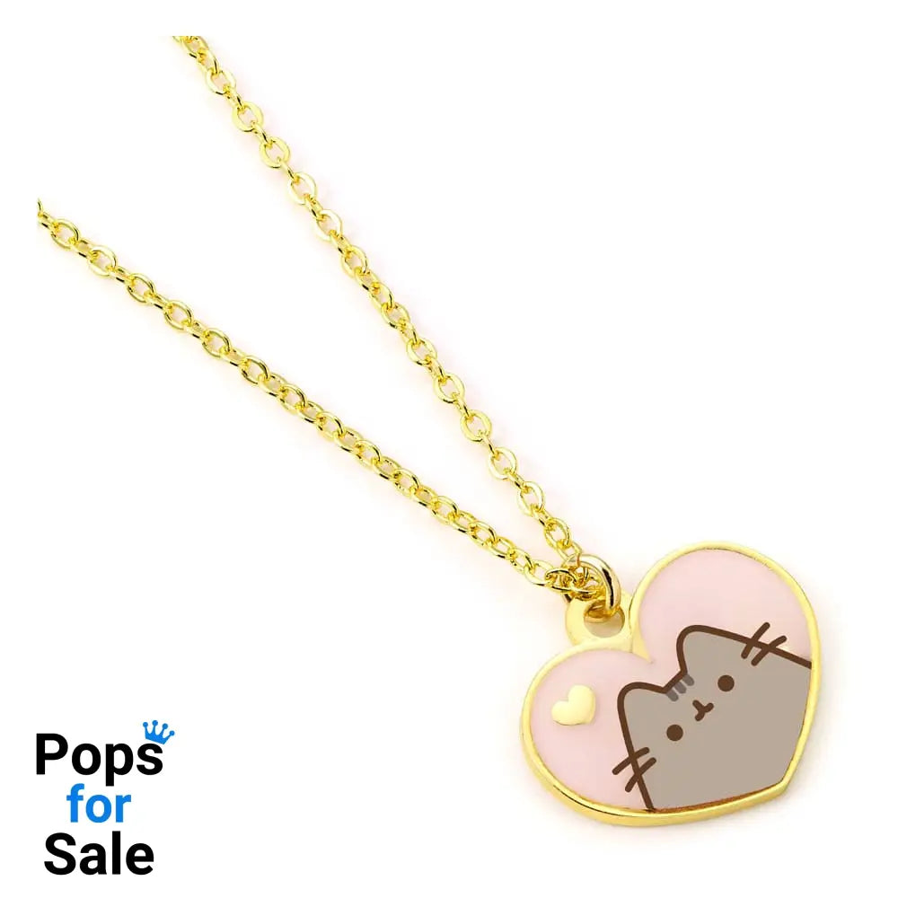 Pusheen Pendant & Necklace Pink and Gold Heart