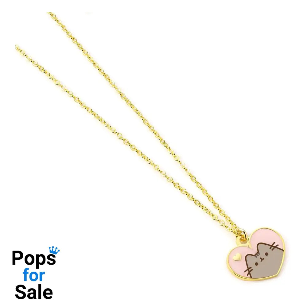 Pusheen Pendant & Necklace Pink and Gold Heart