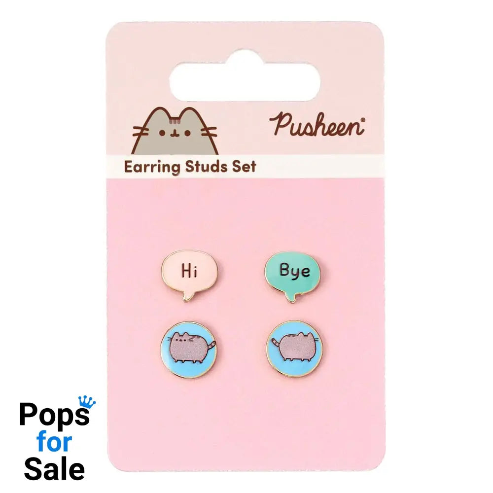 Pusheen Stud Earrings 2-pack &quot;Hi , Bye&quot;