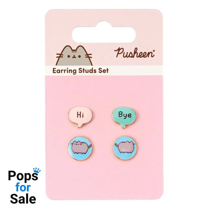 Pusheen Stud Earrings 2-pack &quot;Hi , Bye&quot;