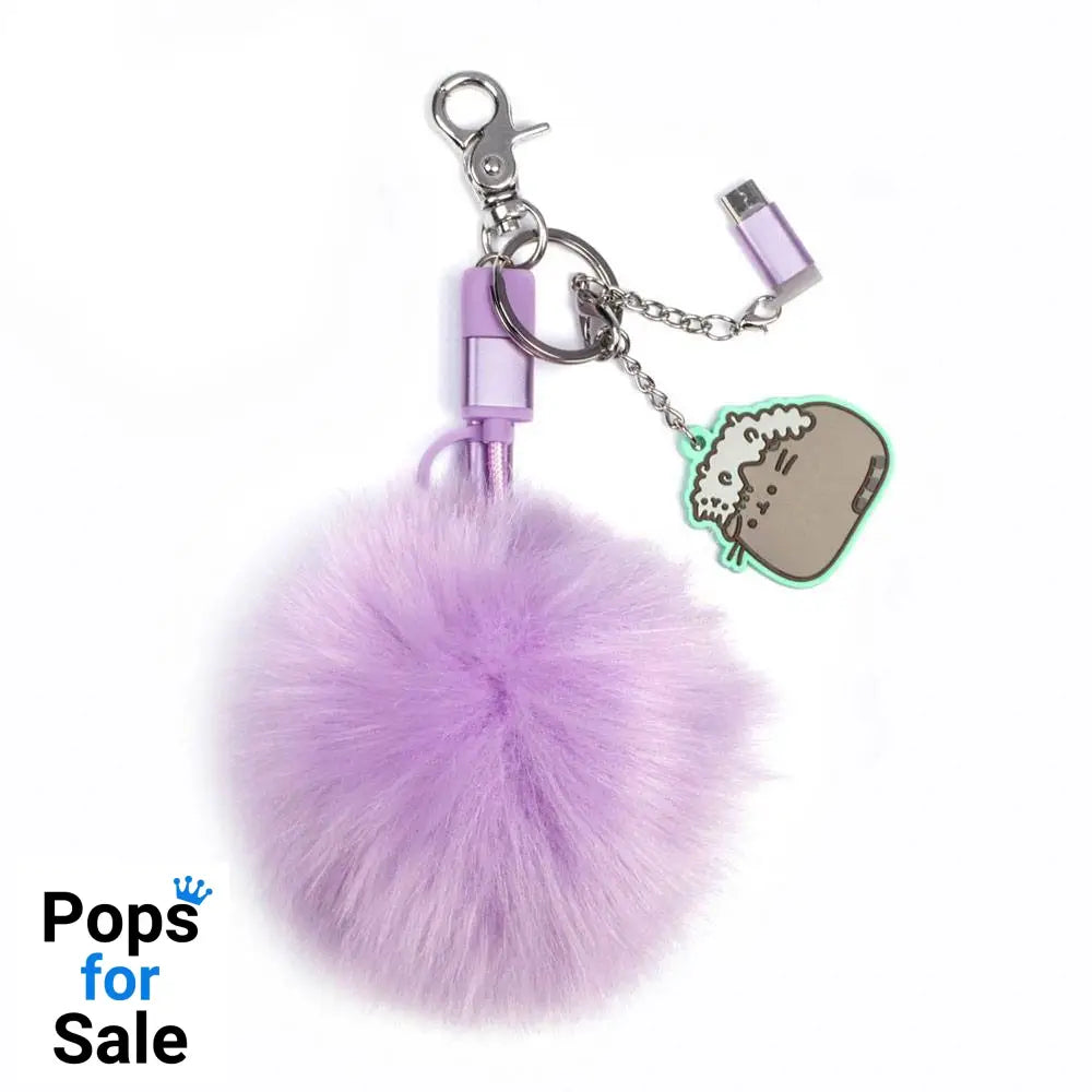 Pusheen USB Charging Cable 3in1 with Keychain Pom Pom Adapters