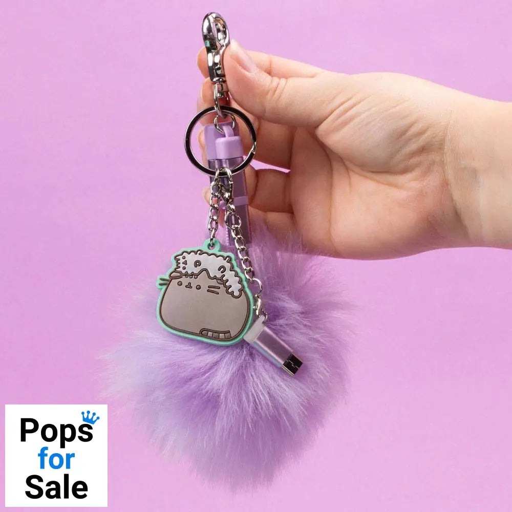 Pusheen USB Charging Cable 3in1 with Keychain Pom Pom