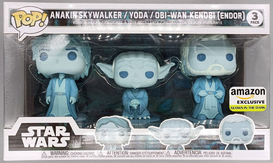 [3 Pack] Anakin Skywalker/Yoda/Obi-Wan Kenobi (Endor) Glow Star Wars Funko POP