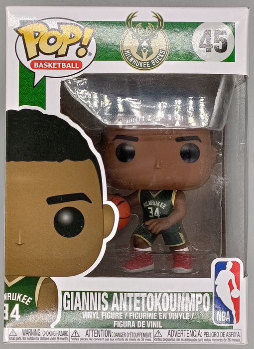 #45 Giannis Antetokounmpo (Away) NBA Milwaukee Bucks Box Damaged Funko POP