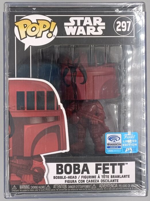 #297 Boba Fett (Burgundy) - Star Wars - Boba Fett UK Exclusive (Standard Size Bobble-Head) Funko POP