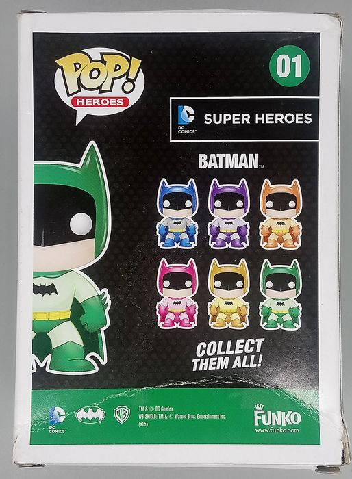 #01 Batman (Rainbow Green) DC Heroes Box Damaged Funko POP