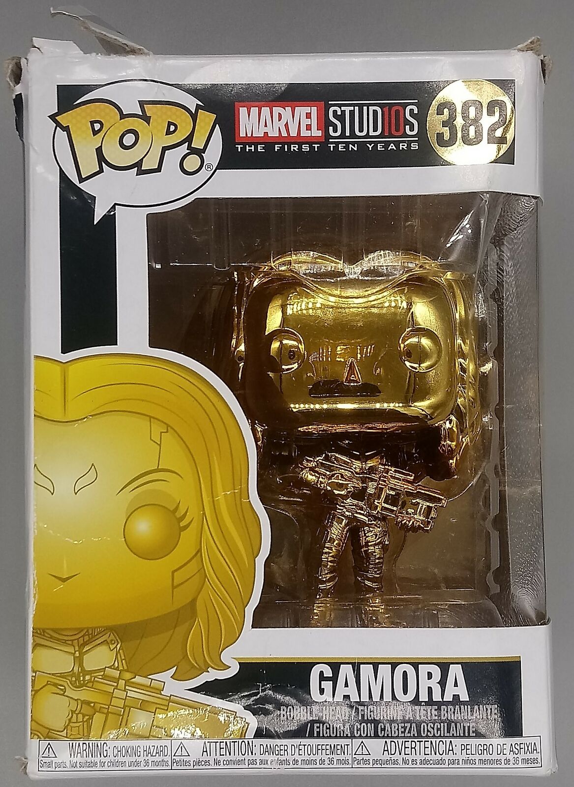 #382 Gamora (Gold) - Chrome - Marvel 10 Years Box Damaged Funko POP