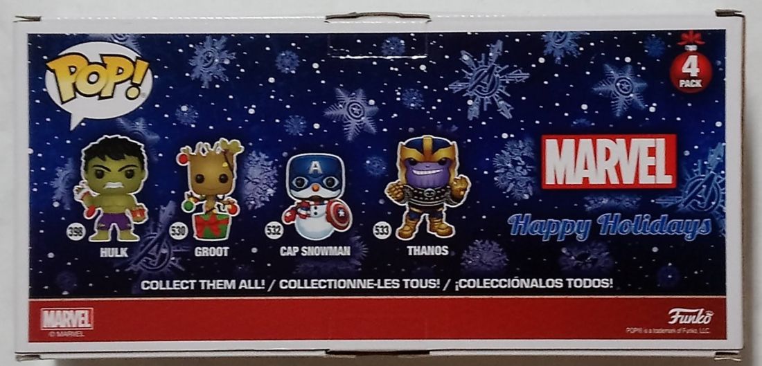 [4 Pack] Hulk / Groot / Cap Snowman / Thanos Marvel Holidays Funko POP