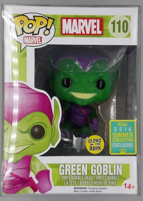 #110 Green Goblin (w/ Glider) Glitter Glow - Marvel 2016 Con Funko POP