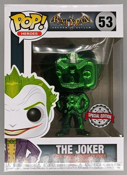 53 The Joker (Green) Chrome DC Batman Arkham Asylum Funko POP - Box Damaged