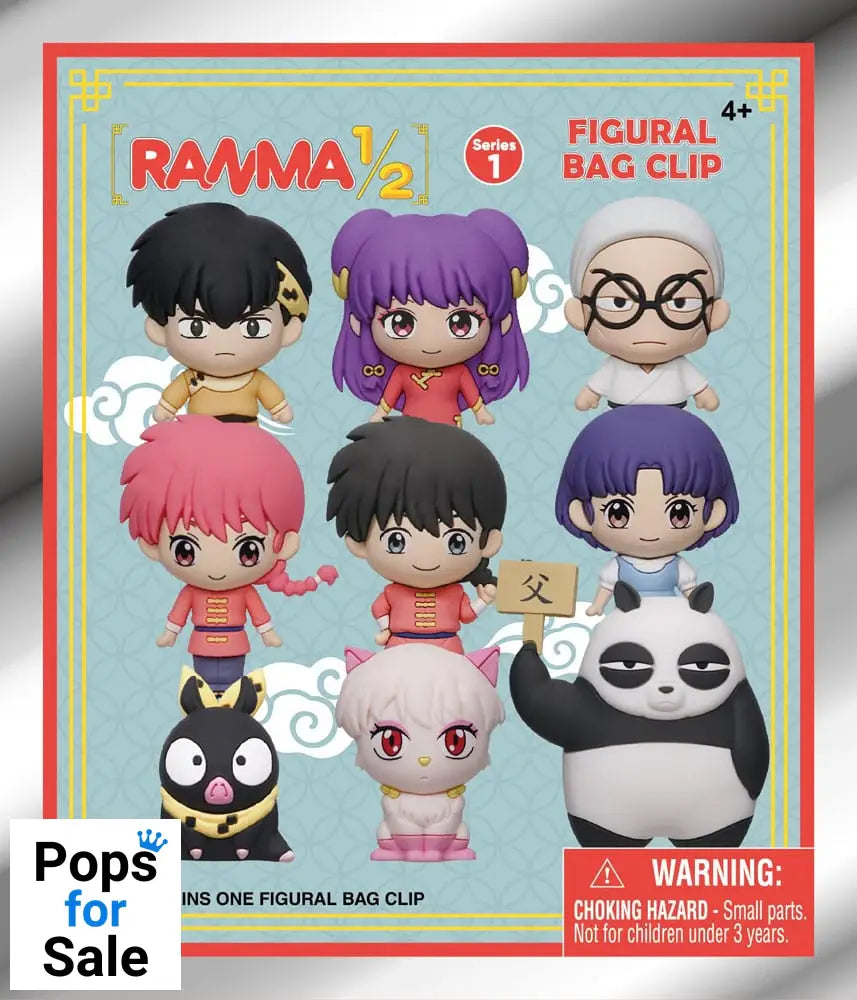 Ranma 1/2 3D PVC Bag Clips  Series 1 Display (24)