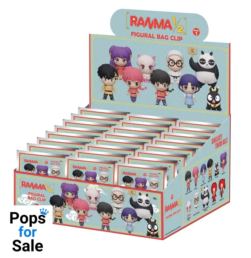 Ranma 1/2 3D PVC Bag Clips  Series 1 Display (24)