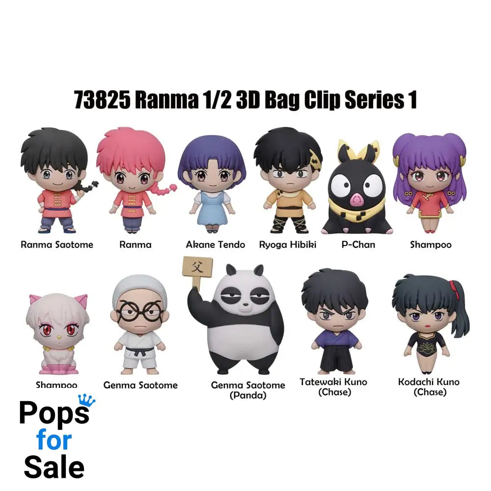 Ranma 1/2 3D PVC Bag Clips Series 1 Display (24) Keyrings