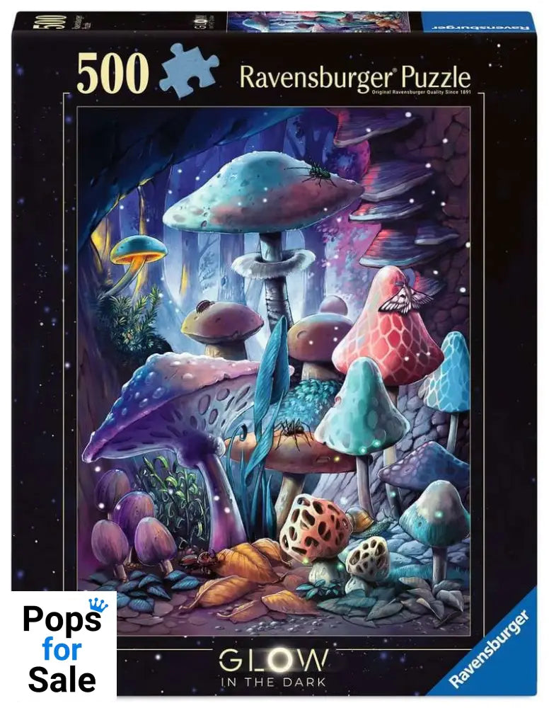 Ravensburger Glow-in-the-Dark Jigsaw Puzzle Moonlight Mushrooms (500 pieces)