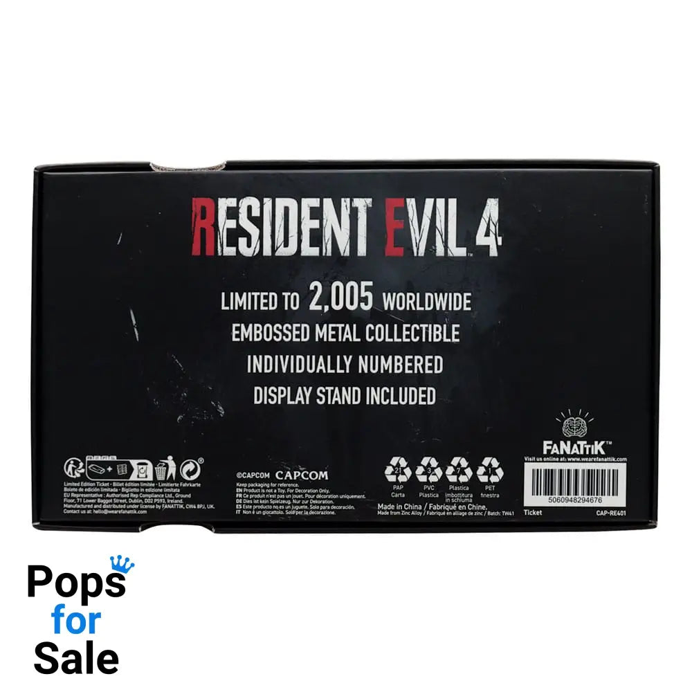 Resident Evil 4 Replica 1/1 Metal Exclusive Upgrade Ticket Replicas