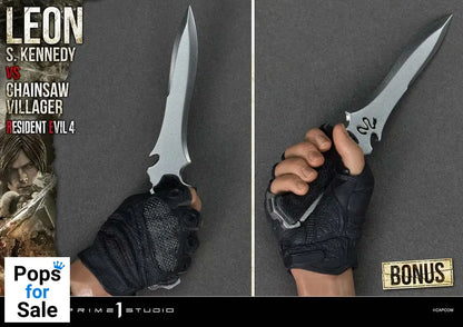 Resident Evil 4 Ultimate Premium Masterline Series Statue 1/4 Leon S. Kennedy vs. Chainsaw Villager Bonus Ver. 76 cm