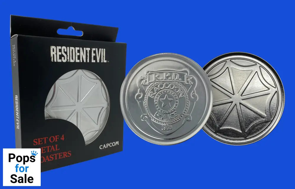 Resident Evil Set of 4 Embossed Metal Coasters Coasters
