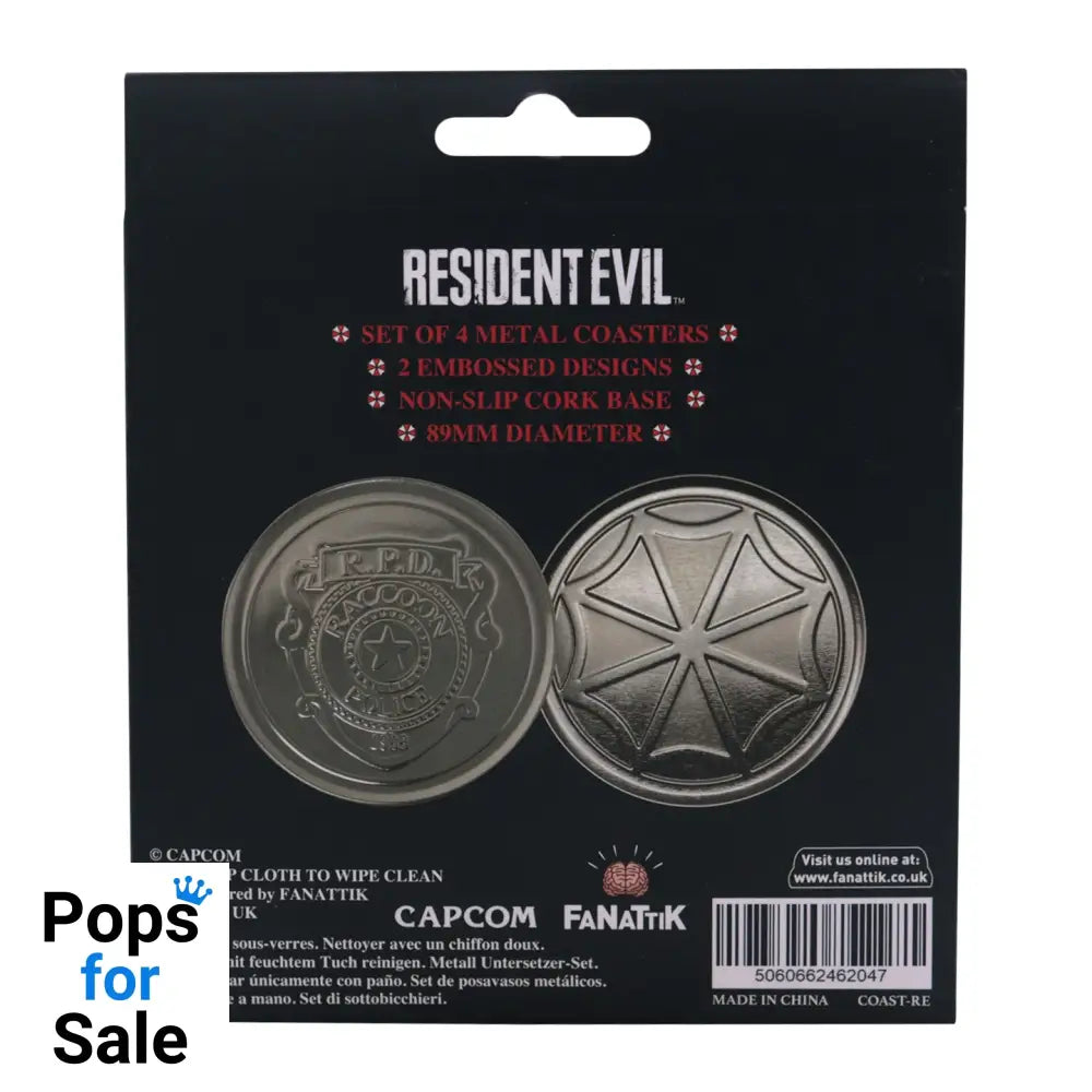 Resident Evil Set of 4 Embossed Metal Coasters Coasters