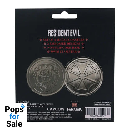 Resident Evil Set of 4 Embossed Metal Coasters Coasters