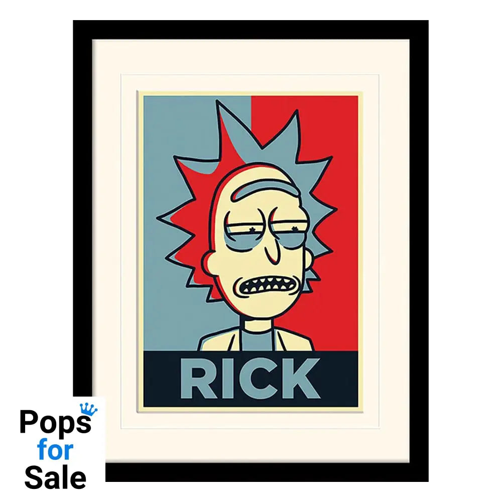 Rick and Morty Collector Print Framed Poster Rick Campaign (white background)
