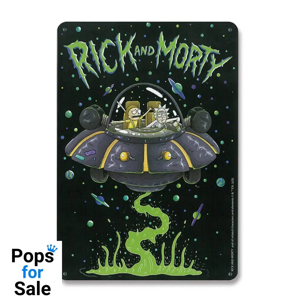 Rick & Morty Tin Sign Spaceship 15 x 21 cm