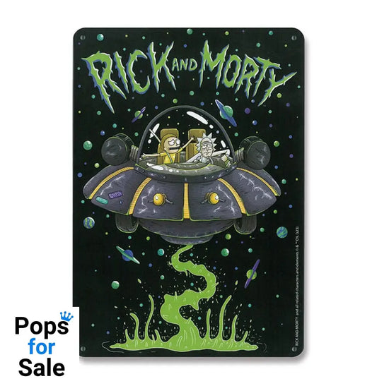 Rick & Morty Tin Sign Spaceship 15 x 21 cm