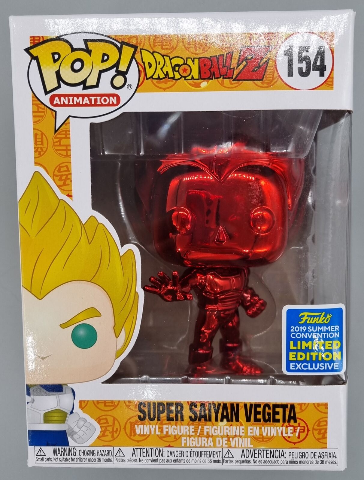 154 Super Saiyan Vegeta (Red) Chrome Dragon Ball Z 2019 Con Funko POP