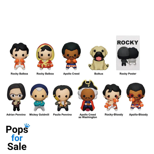 Rocky 3D PVC Bag Clips Series 1 Display (24) Keyrings