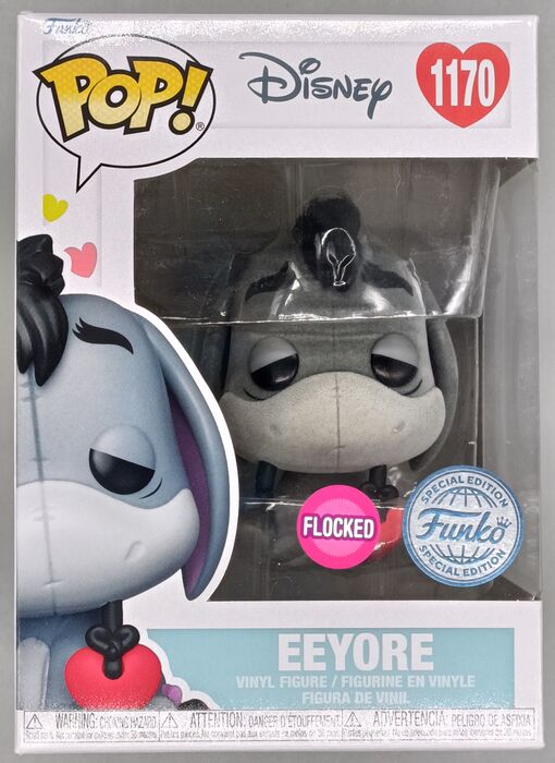 #1170 Eeyore (w/ Heart) Flocked Disney Winnie the Poo Box Damaged Funko POP