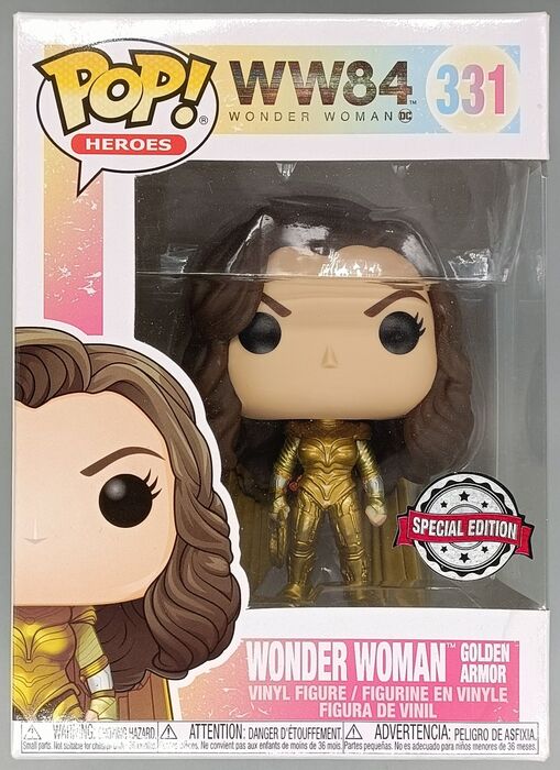 331 Wonder Woman (Golden Armor- w/o Helmet) DC WW84 - Box Damaged Funko POP