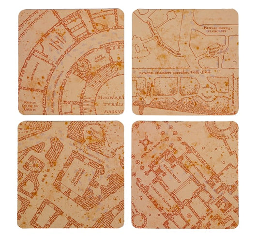 Harry Potter: Marauder’s Map Heat Changing Coasters (4pcs)