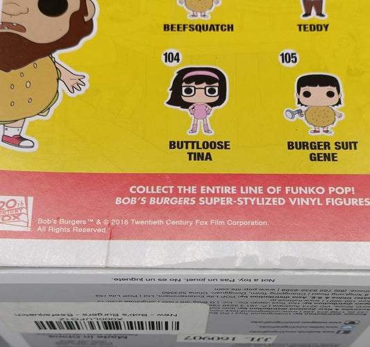 #102 Beefsquatch - Bobs Burgers - Box Damaged Funko POP