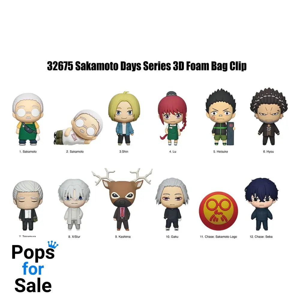 Sakamoto Days 3D Foam Bag Clips Series 2 Display (24)