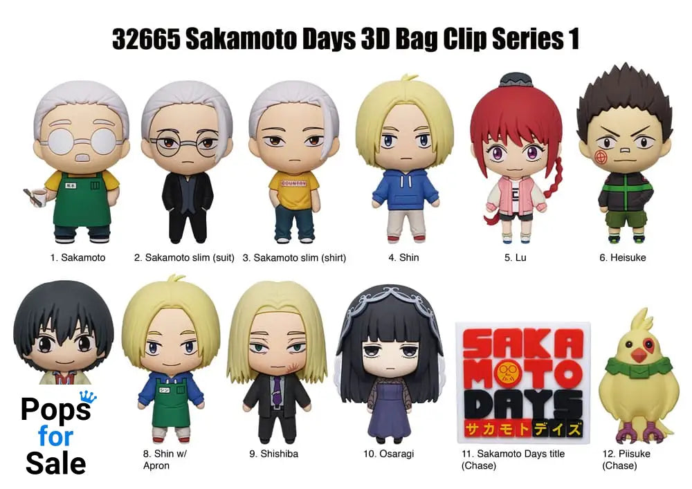 Sakamoto Days 3D PVC Bag Clips Series 1 Display (24)