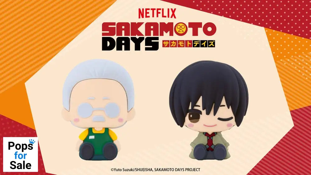 Sakamoto Days Pote Raba Rubber Mascot PVC Mini Figure Sakamoto Taro & Nagumo 8 cm