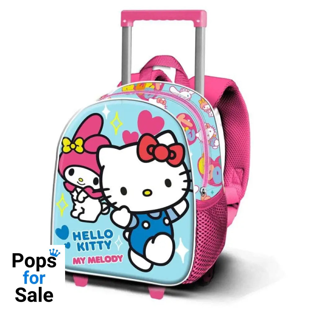 Sanrio 3D Backpack with Wheels Hello Kitty Friendship Blue Small
