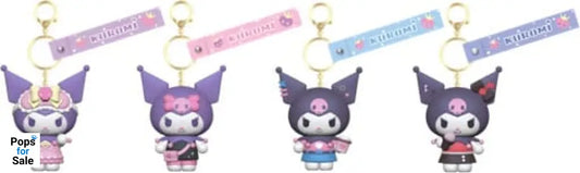 Sanrio Kuromi Cute Outfit Series Keychain with Hand Strap Kuromi Display (12) Keyrings