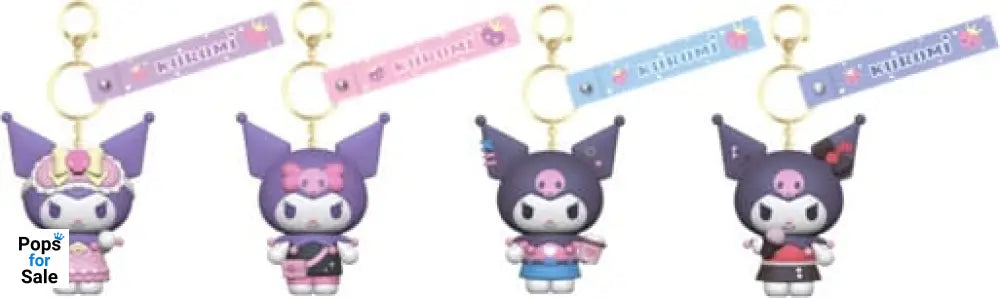 Sanrio Kuromi Cute Outfit Series Keychain with Hand Strap Kuromi Display (12)