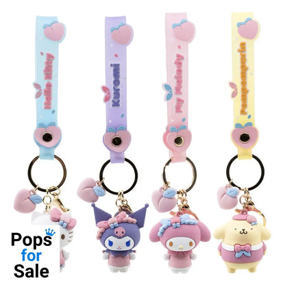 Sanrio Peach Series Keychain with Hand Strap Hello Kitty and Friends Display (12) Keyrings