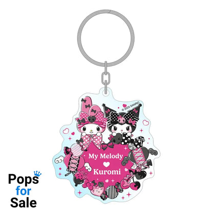 Sanrio Pink Black Party Series Acrylic Keychain My Melody & Kuromi 7 cm